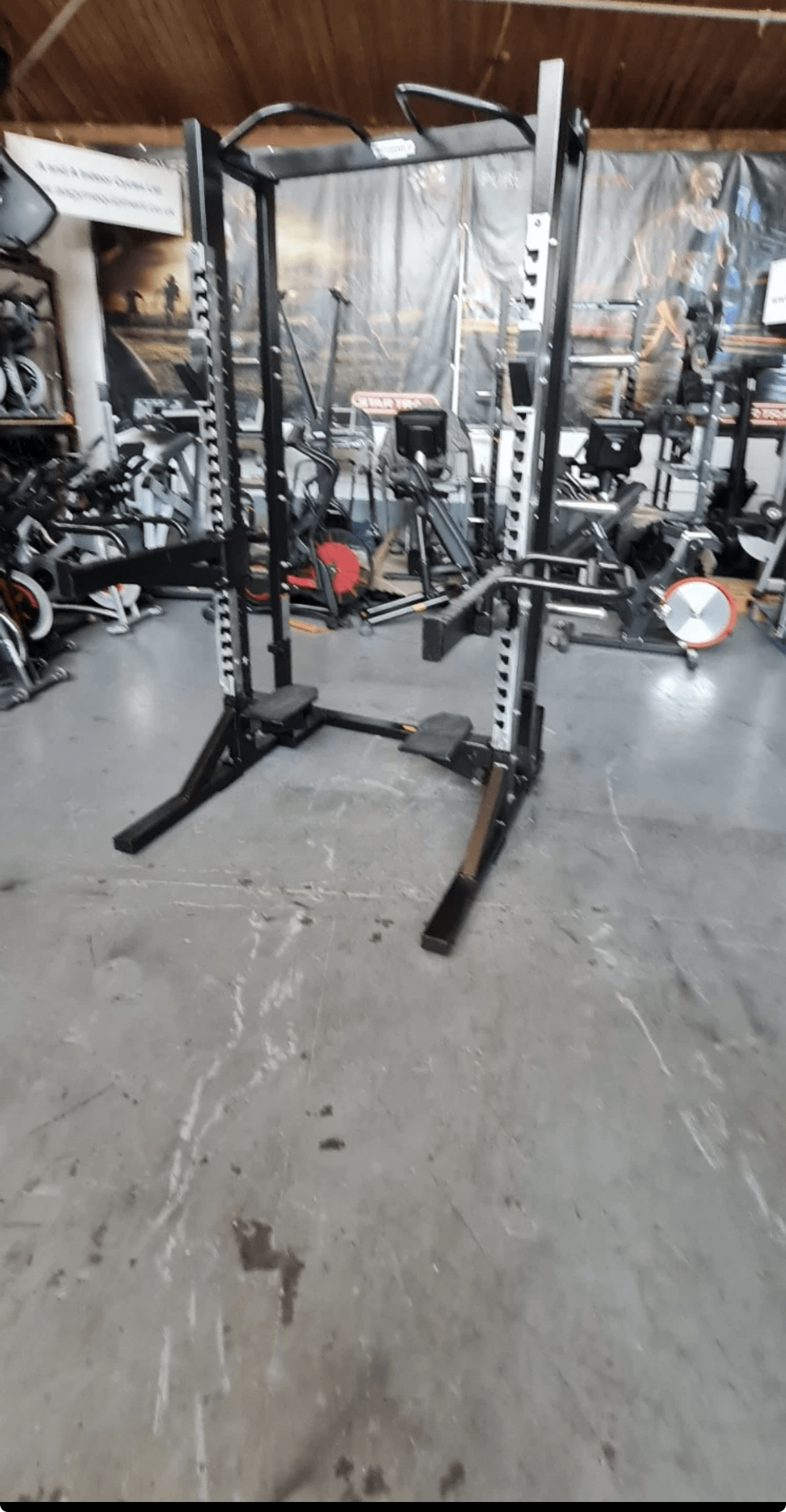 TECHNOGYM PURE STRENGTH OLYMPIC HALF RACK BLACK COMMERCIAL GYM EQUIPMENT