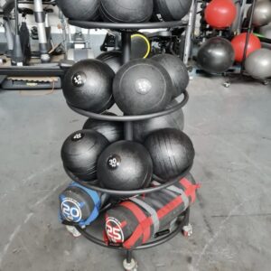 15 X BLK BOX SLAM BALLS /2 X BAGS /RACK JOB LOT COMMERCIAL GYM EQUIPMENT